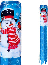 Winter Snowman Windsock 40 Inch Christmas Happy New Year Durable Outdoor Hanging Decoration for Yard Garden Patio Home Decor
