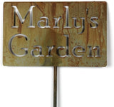 Classic Metal Garden Markers Clearance Items 20 to 33 Inches Tall (Marly's Garden, Naturally Rusted)