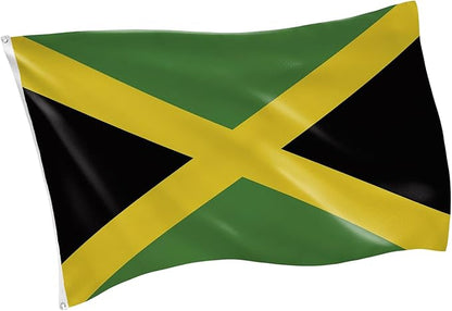 Evergreen Jamaica Flag 3x5 Outdoor Double Sided, National Flags for Outside with Grommets, Jamaican Flag 3-Ply Banners for Garden Patio, Indoor Wall Decor for Room, Works with Standard Estate Flag Poles