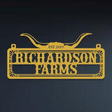 Personalized Metal Farm Sign, Customized Family Name Ranch Sign, Large Last Name Sign for Farmhouse Decoration, Outdoor Farm Wall Art, Welcome Sign, Entrance Gate Sign, Farm Lovers Gift, Garden Decor