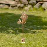 Zaer Ltd. Ornate Hanging Rain Chains (Copper Finish, Jumping Fish)