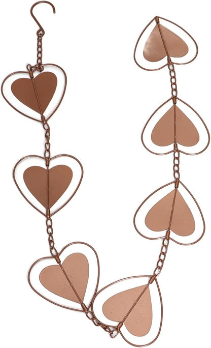 Heart Shape Rain Chain Wind Decorative Metal Rain Chain with Hook for Balcony Patio