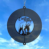 Personalized Bear Metal Wind Spinner, Custom Hanging Sculpture for Outdoor Spaces, Kinetic Wildlife Art, Rustic Nature Gift (Bear Garden Wind Spinner)