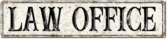 Madcolitote Rustic Law Office Wood Signs Law Office Street Signs Customized Vintage Country Wood Plaque Farmhouse Wall Art Wall Decor for Home Bars Clubs Cafes Man Cave Party 4x18in