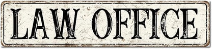 Madcolitote Rustic Law Office Wood Signs Law Office Street Signs Customized Vintage Country Wood Plaque Farmhouse Wall Art Wall Decor for Home Bars Clubs Cafes Man Cave Party 4x18in