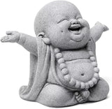 Mini Monk Buddha Statue Sandstone Statues Zen Monk Praying Statue Sculptures for Wealth Good Luck Feng Shui Decor Home Fish Tank Aquarium Garden (Style 4)