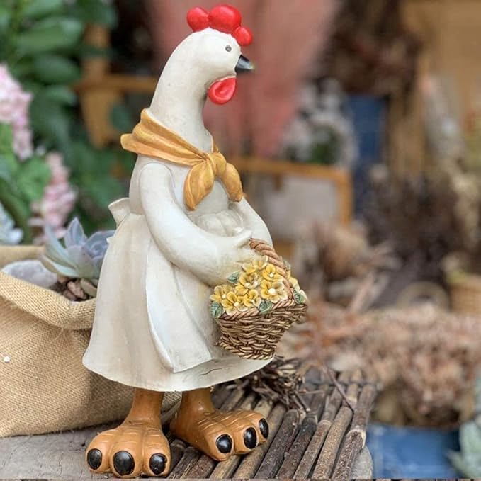 Garden Ornaments Outdoor Resin Garden Ornament Hand-Painted Creative Animal Zodiac Ornaments Sculpture Outdoor Garden Housewarming Gift Garden Ornaments