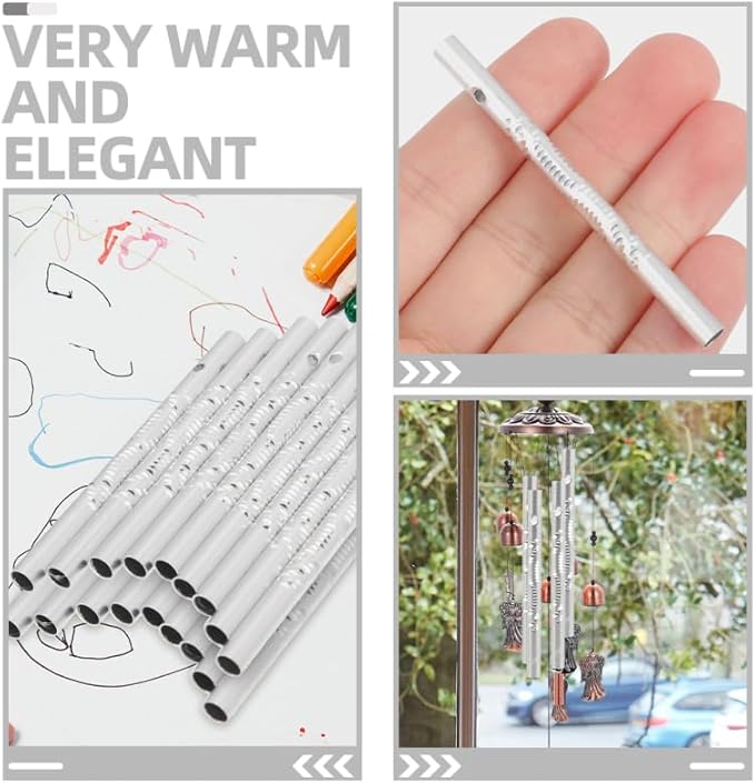 Toddmomy 30Pcs Wind Chime Tubes Metal Pipes for DIY Wind Chimes Hanging Bell Tubes for Outdoor Garden Decoration 3.07In Durable Tubes for Custom Chime Craft Projects