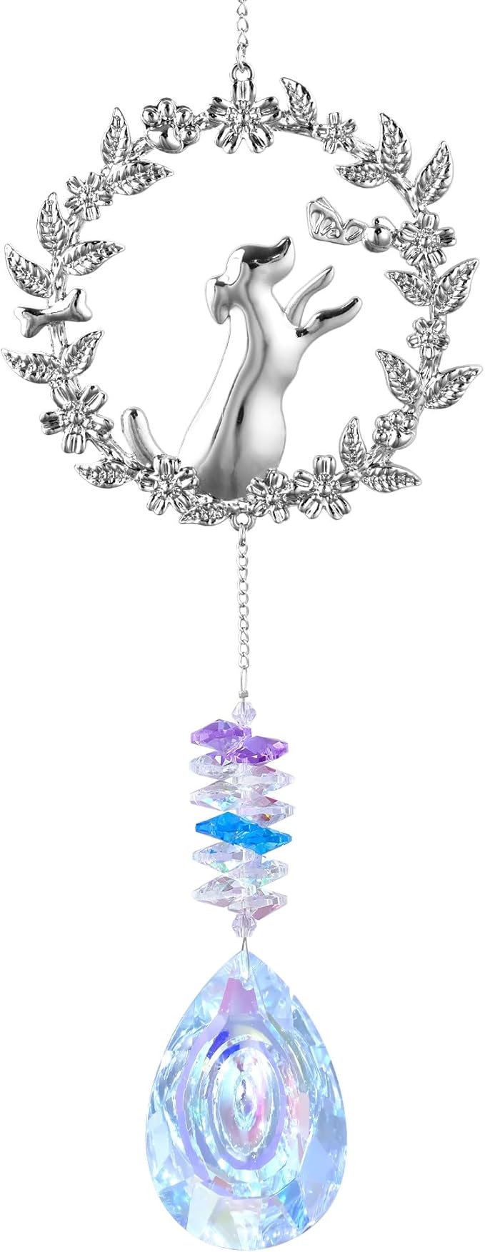 Dog Memorial Gifts for Loss of Dogs Crystal Suncatcher, Pet Memorial Gifts for Dogs, Loss of Dog Sympathy Gift, Bereavement Gift, Hanging Crystals Ornament for Window Rainbow Maker Home Decor