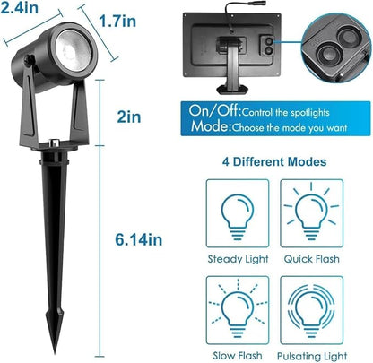 ZYAN Solar Landscape Spotlights, Separate Panels and USB-C Powered Auto On Off Dusk to Dawn, Outdoor IP65 Waterproof Spotlights, Warm White for Yard Path Patio (16 Pack)