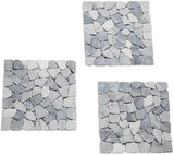Bits and Pieces - Stepping Stones Outdoor Walkway - 12" Square Marble Landscaping Decorative Stepping Stones - Set of Three (3) - Backyard Decor Garden Pavers for Outside Walkway
