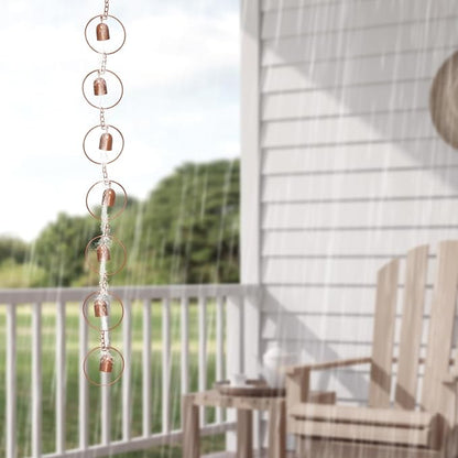 Topyond Rain Chain for Gutters, Hanging Rainchain, Decorative Rain Gutter Chain with Bells, Outdoor Decor Rain Catcher Chain for Garden, Patio, Home, Creates Soothing Sound