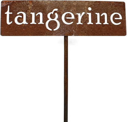 Classic Metal Garden Markers 19 Inches Tall (tangerine, Naturally Rusted)