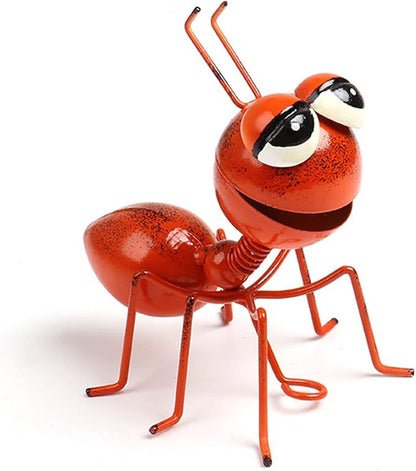 PROW® Gardening Metal Crafts Ant Garden Decoration 3D Metal Ant Garden Decoration Wall Art - Indoor and Outdoor Home Colorful Insect Sculptures Décor