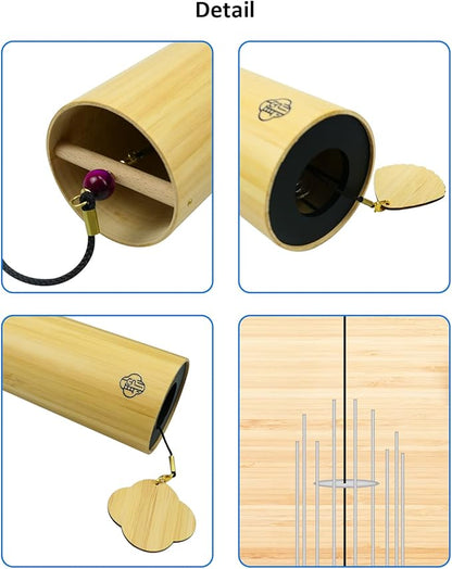 Bamboo Wind C-himes Japanese Wind C-himes for Sound Healing Meditation and Calming Emotions Classic Home Decoration Good Gift for Family Friends (Fm Chord) with Gift Box Wooden Wind Chimes