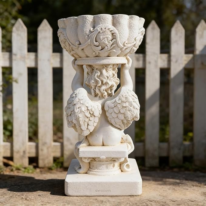 Decorative Roman Column Pedestal, English Rosette Indoor Outdoor Sculptural Garden Plinth Base Statue Riser, Weatherproof Sturdiness Plinth Base Statue Riser for Statues, Flower Pots, Decor, Cast Stone Resin (1449)