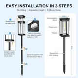 Upgraded Square Solar Pathway Lights Outdoor 8 Pack, IP65 Waterproof, Solar Lights Outdoor Pathway Square with Auto On/Off Warm White LED, 12-14H Landscape Lighting for Walkway Garden Driveway Decor