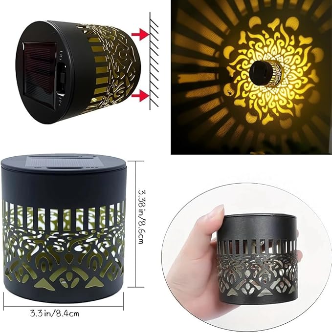 Decorative Solar Mandala Lights, Solar Wall Step Deck Light Outdoor Garden Decor, Mandala Theme Outdoor Fence Lights for Garden Post Patio Backyard Yard Decor