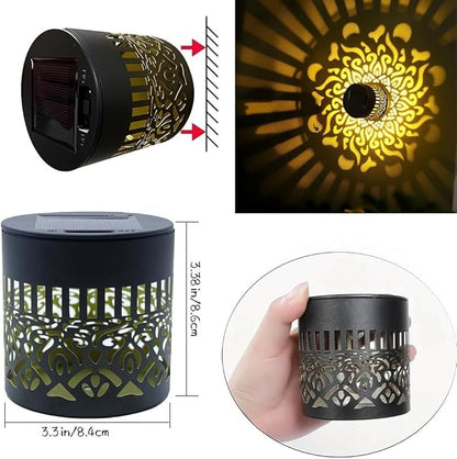 Decorative Solar Mandala Lights, Solar Wall Step Deck Light Outdoor Garden Decor, Mandala Theme Outdoor Fence Lights for Garden Post Patio Backyard Yard Decor