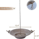 HOUYANG 12.4" Rain Chain Basin,Replacement for Standard Rain Chain Anchor,Metal Rain Chain Bowl,Outdoor Garden Yard Decor