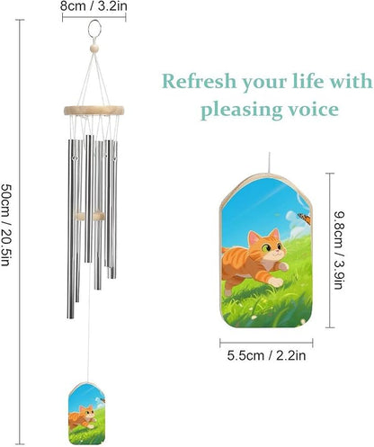 Wind Chimes for Outside Metal Wind Chimes Cats and Butterflies Garden Backyard and Patio Decoration