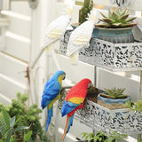 TAYASH Resin Parrot Flower Pot Hugger Decorations,Parrot Animal Sculpture Hanging Realistic Parrot Garden Ornament for Patio Yard Balcony Lawn Figurine Tree Decor (Blue)