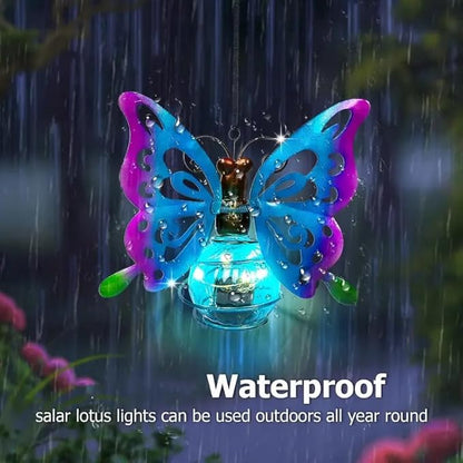 EVOLUX Solar Outdoor Butterfly Lights for Garden - Outdoor Statues Figurine Lights for Lawn, Patio, Balcony, Yard Ornament Cut Housewarming Gifts(2 pcs)