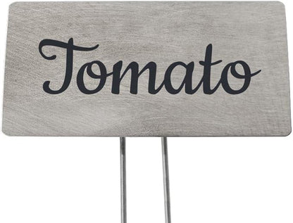 Outdoor Metal Garden Sign, Label, or Memorial. 4 x 2" or 6 x 4" sign with rounded corners and a 10" stake. Materials Include: Stainless Steel, Brass, Copper, Bronze and Titanium. (Titanium, 4 x 2")