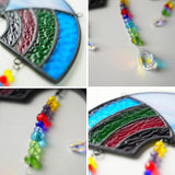 BOXCASA Stained Glass Suncatchers Crystals Pendants,Rainbow Crystal Beads Decor Gifts for Women,Suncatcher for Window Colorful Crystal Prism Pendants Gifts for Mother Grandma Nana Aunt