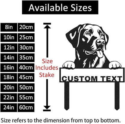 Custom Labrador Retriever Garden Stakes Sign, Personalized Metal Dog Statue Garden Sign for Outside, Personalized Dog House Decor Welcome Sign Patio Gardening Decor Stake Gifts for Dogs Mom