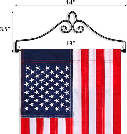 Anley Wrought Iron Garden Flag Hanger - Garden Banner Holder Detached to Use - Rust Resistant & Black Matte Coating(Ideal for Flag/Banner with Width Smaller than 13")