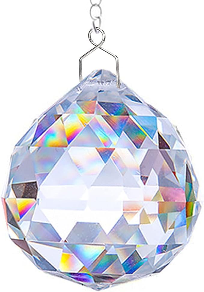 12 PCS Clear Crystal Glass Prism Suncatcher, Christmas Balls Ornaments, Rainbow Pendants Maker, Hanging Crystals Prisms for Windows, Xmas Tree Decorations for Home Decor
