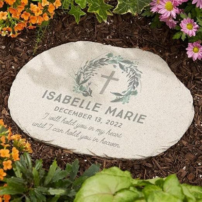 Personalization Universe Loving Child Memorial Customizable Garden Stone - Durable Outdoor Decor, Personalized Stepping Stone, Baby Remembrance, Weather-Resistant Polyresin, 7.5" x12 Sympathy Gift