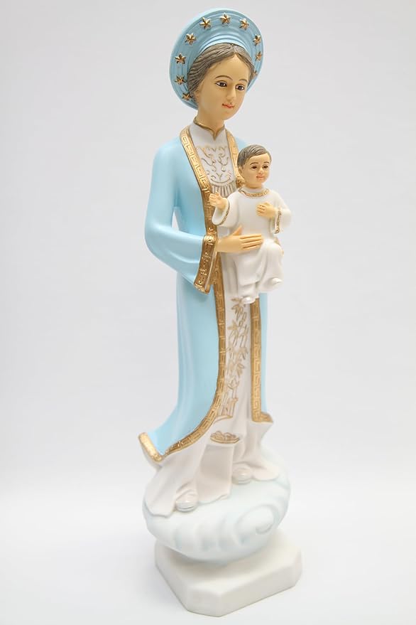 Vittoria Collection 16 Inch Our Lady of La Vang Statue Indoor Outdoor Made in Italy