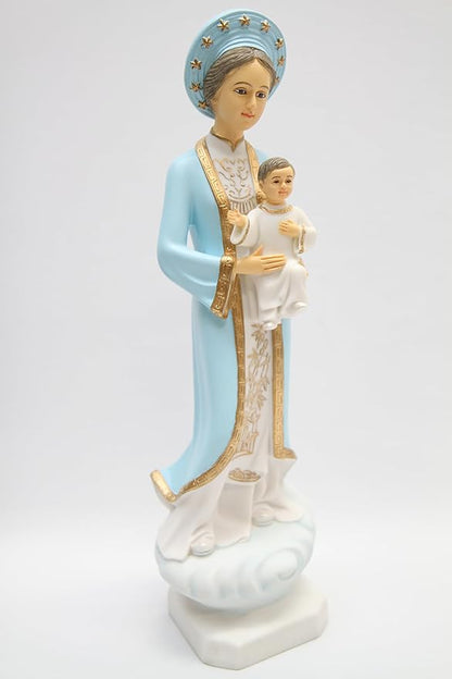 Vittoria Collection 16 Inch Our Lady of La Vang Statue Indoor Outdoor Made in Italy