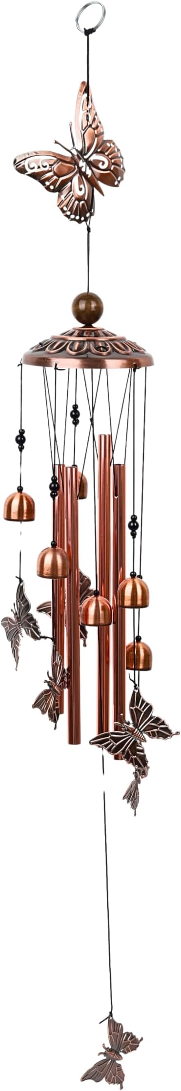 IYARA CRAFT Butterfly Wind Chime, Copper Wind Chime, Lucky Butterfly Decor Gift, Garden Decor, Yard Décor Outside, Butterfly Gifts