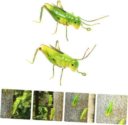 VICASKY 2pcs Iron Simulation Garden Statues Decorative Ornaments for Outdoor Landscape Patio and Home Decor Tropical Insect Figurines