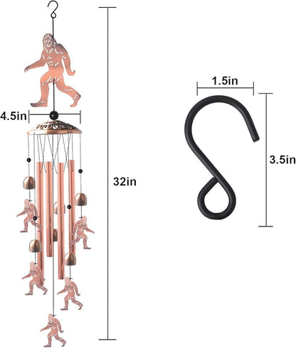 Brass Bigfoot Wind Chime,Handmade Unique Wind Chimes for Outside Clearance, Garden Gift for Yard Decorations Outdoor, Perfect for Mom, Kids Meditation Lovers - Nursery, Patio Garden Decor
