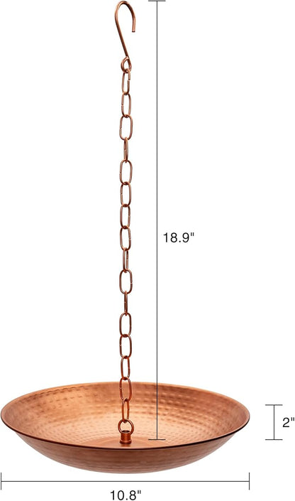 Topadorn Rain Chains Lotus Decor 8.5 Feet Rain Chain with 11 Tulip Shaped Copper Cups, Mental Antique Gold Rain Chain Basin Downspout