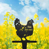 Personalized Chicken Grave Marker, Custom Chickens Memorial Metal Yard Sign, Chook Commemorate Garden Stake, Chook Tombstone Outdoor Cemetery Markers.