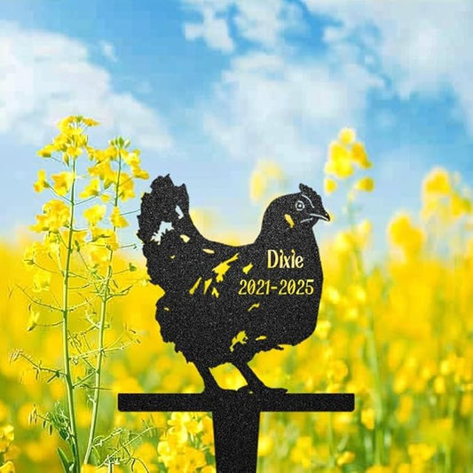 Personalized Chicken Grave Marker, Custom Chickens Memorial Metal Yard Sign, Chook Commemorate Garden Stake, Chook Tombstone Outdoor Cemetery Markers.