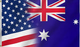 USA Australia Combination Flag 4X6FT, American Australian Flags,Both Sides Printed, Men Women Banner,Vibrant Colors, Double Stitched with 2 Brass Grommets, Bar Garden Street Decoration, GYM, Office Decor,Indoor Outdoor Use,Gifts. (US-AUS-X, 4x6ft)