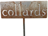 Classic Metal Garden Markers 19 Inches Tall (collards, Naturally Rusted)