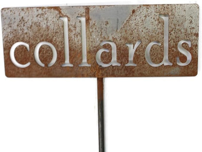 Classic Metal Garden Markers 19 Inches Tall (collards, Naturally Rusted)