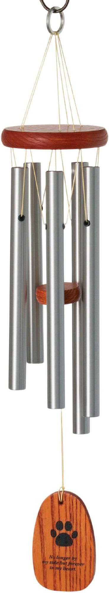 Woodstock Wind Chimes 20" Pet Sympathy Memorial Wind Chime Paw Print Wind Catcher for Loss of Dog, Windchime Dog Remembrance Tribute to a Beloved Pet and Best Friend for Outside Memorials