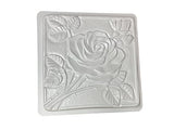 Rose Stepping Stone Mold, 15.5" Square, Concrete Stepping Stone Mold, Durable, Injection Molded Plastic