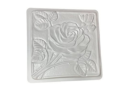 Rose Stepping Stone Mold, 15.5" Square, Concrete Stepping Stone Mold, Durable, Injection Molded Plastic