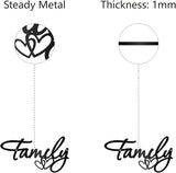 CREATCABIN Family Metal Wall Art Decor Black Wall Silhouette Hanging Decor Iron Wire Wall Art Sculpture Decoration Sign Cut Out Minimalist Blessed Ornament for Farmhouse Indoor Outdoor Home 6 x 12Inch