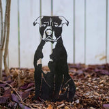 Dog Style Metal Puppy Silhouette Garden Statues French Bulldog/Doberman Pinscher Backyard Lawn Stakes, Festival Decorations & Yard Decor Iron Art (C)