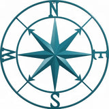 Nightclawing Nautical Compass Wall Decor, Coastal Nautical Beach Decor, Porch Patio Travel Adventure Wall Hanging, 41",Indigo